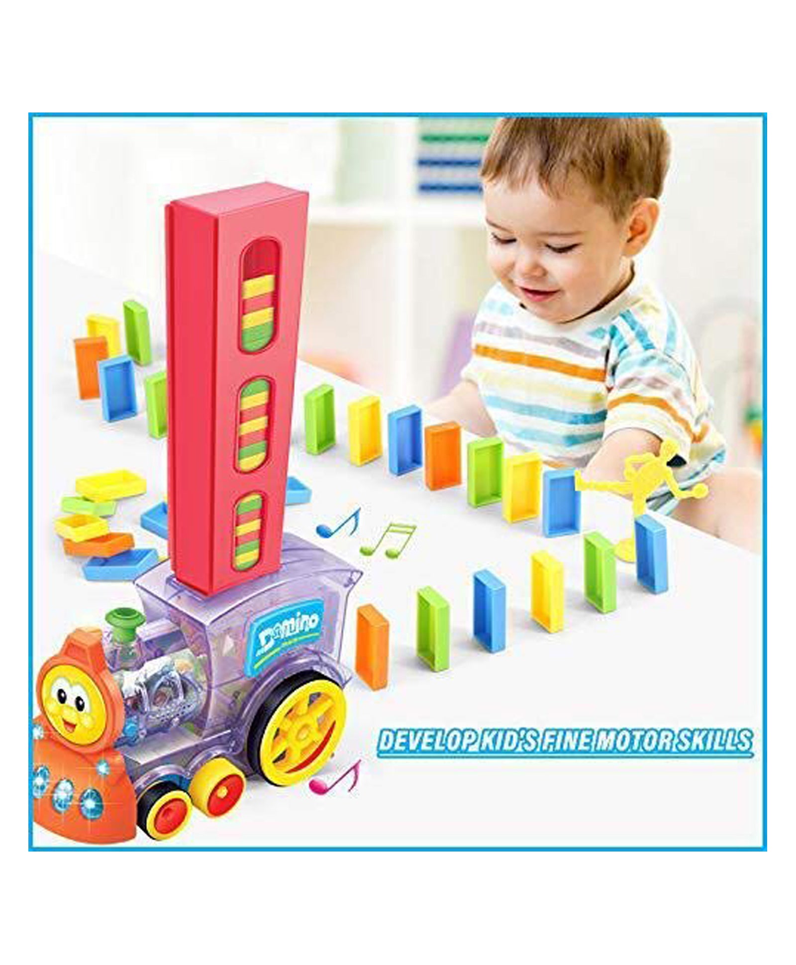 Train Toy Set and Construction Stacking Toys Multicolor - 60 Pieces