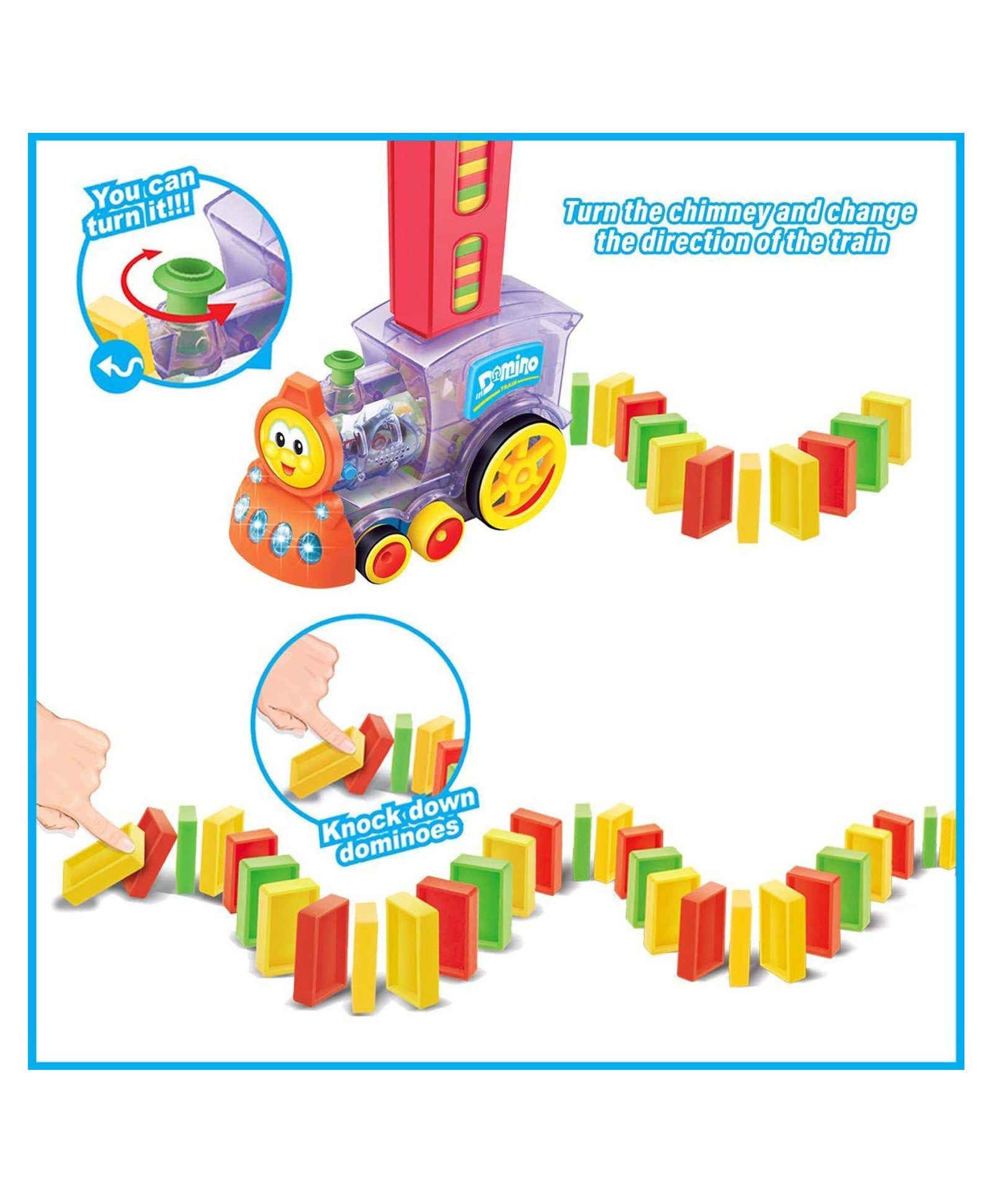 Train Toy Set and Construction Stacking Toys Multicolor - 60 Pieces - Image 3