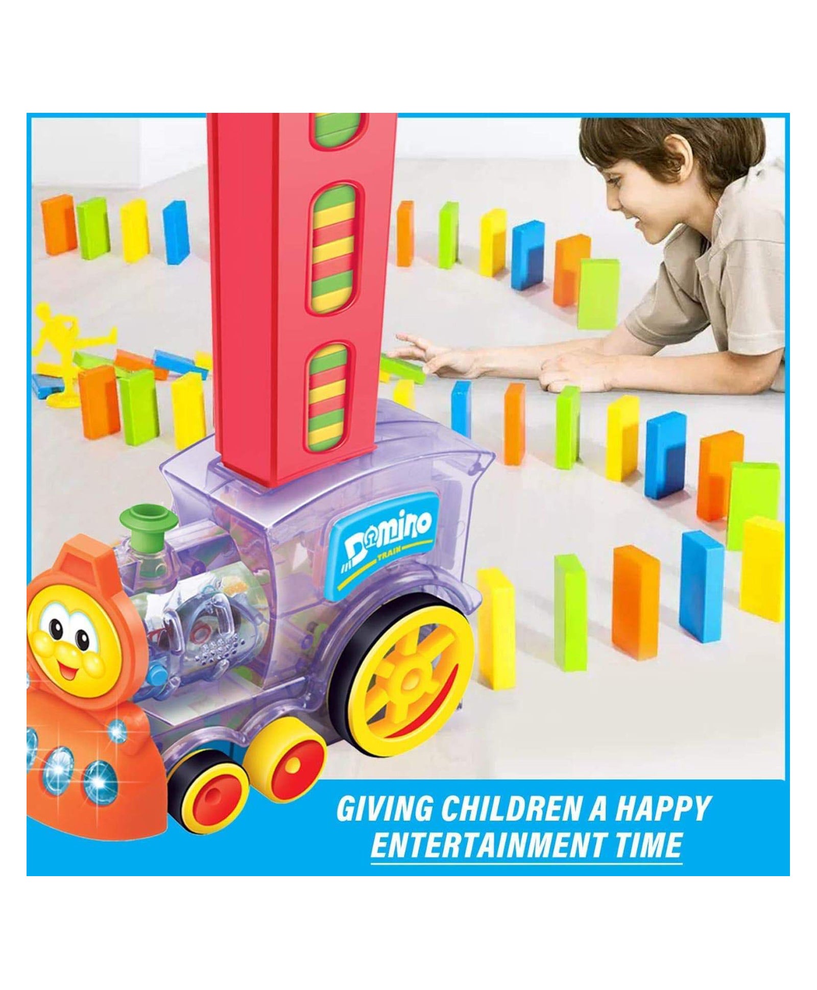 Train Toy Set and Construction Stacking Toys Multicolor - 60 Pieces - Image 4