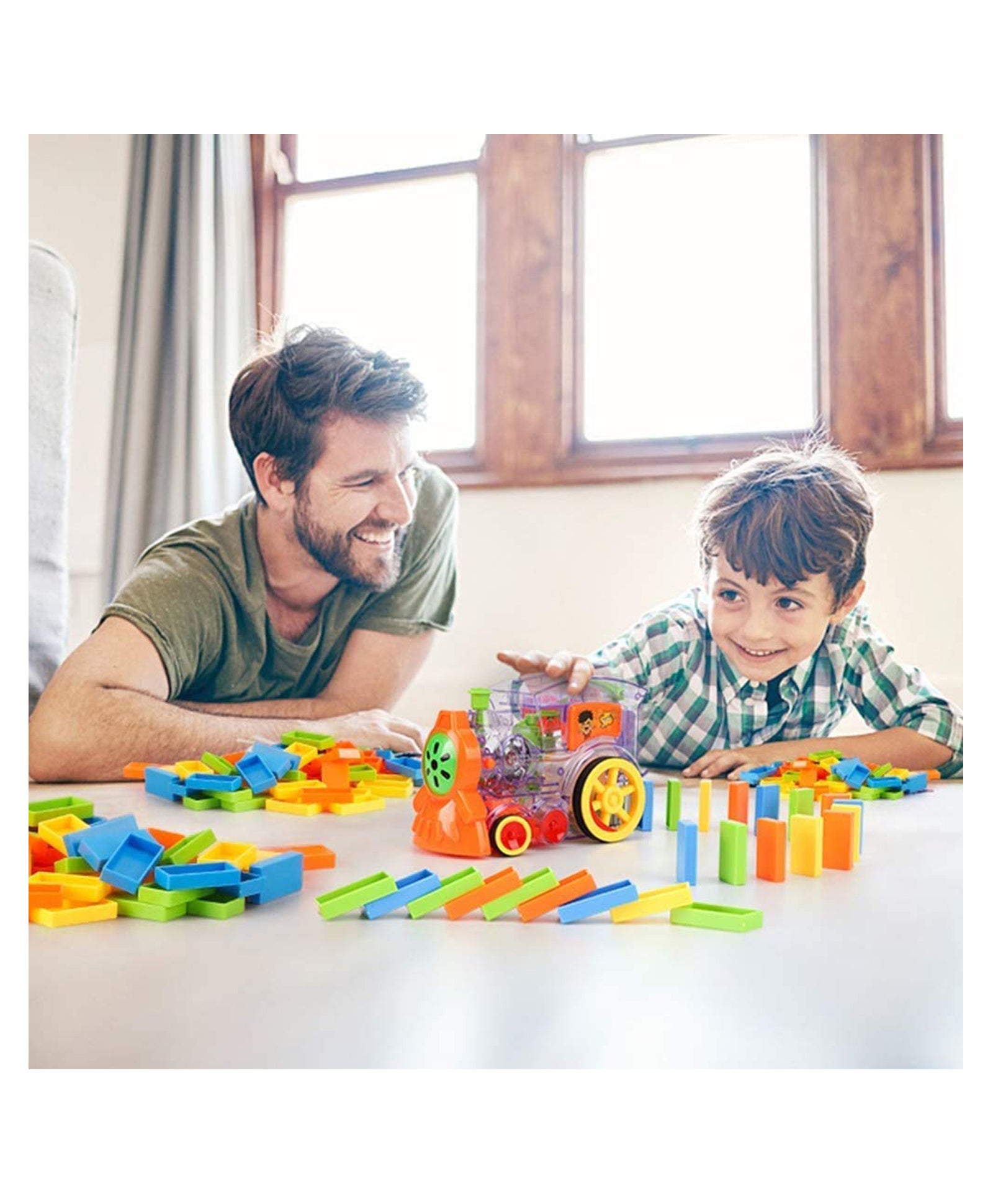 Train Toy Set and Construction Stacking Toys Multicolor - 60 Pieces - Image 5
