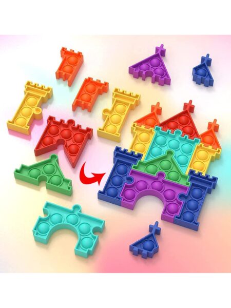 Castle Puzzle Board Game Silicone Sensory Toy Multicolor - 10 Pieces