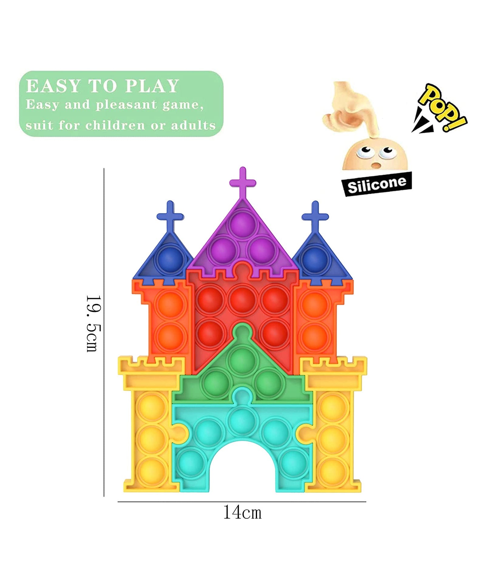 Castle Puzzle Board Game Silicone Sensory Toy Multicolor - 10 Pieces - Image 2