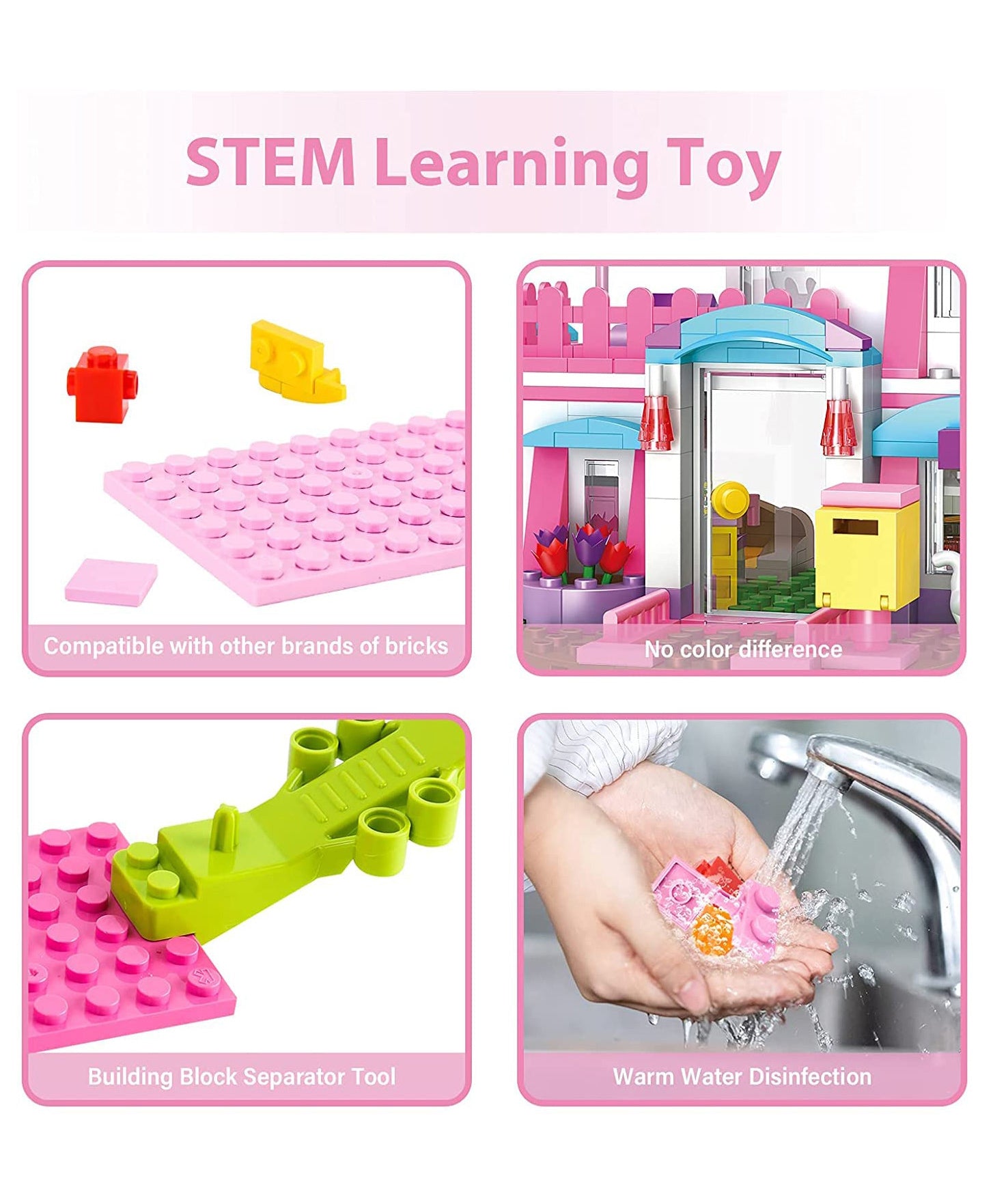 Girls Dolls House Construction Play Set Educational Toys for Kids 319 Pieces Sunshine House - Image 4