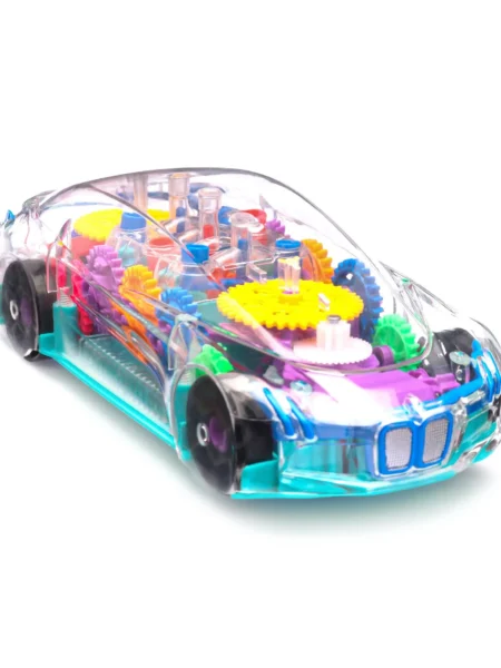 Musical And 3D Lights Transparent Car - Multicolor
