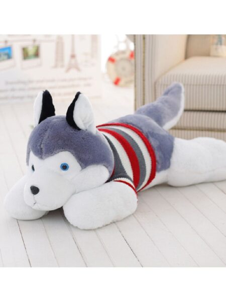 Husky Dog Soft Toy Grey - Length 70 cm