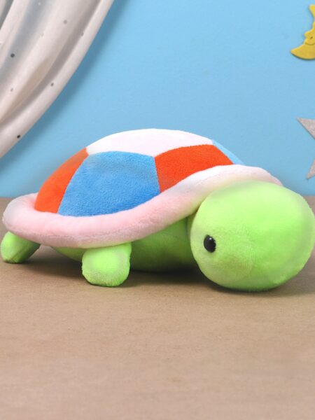 Babyhug Turtle Soft Toy Green & Pink - Length 28 cm