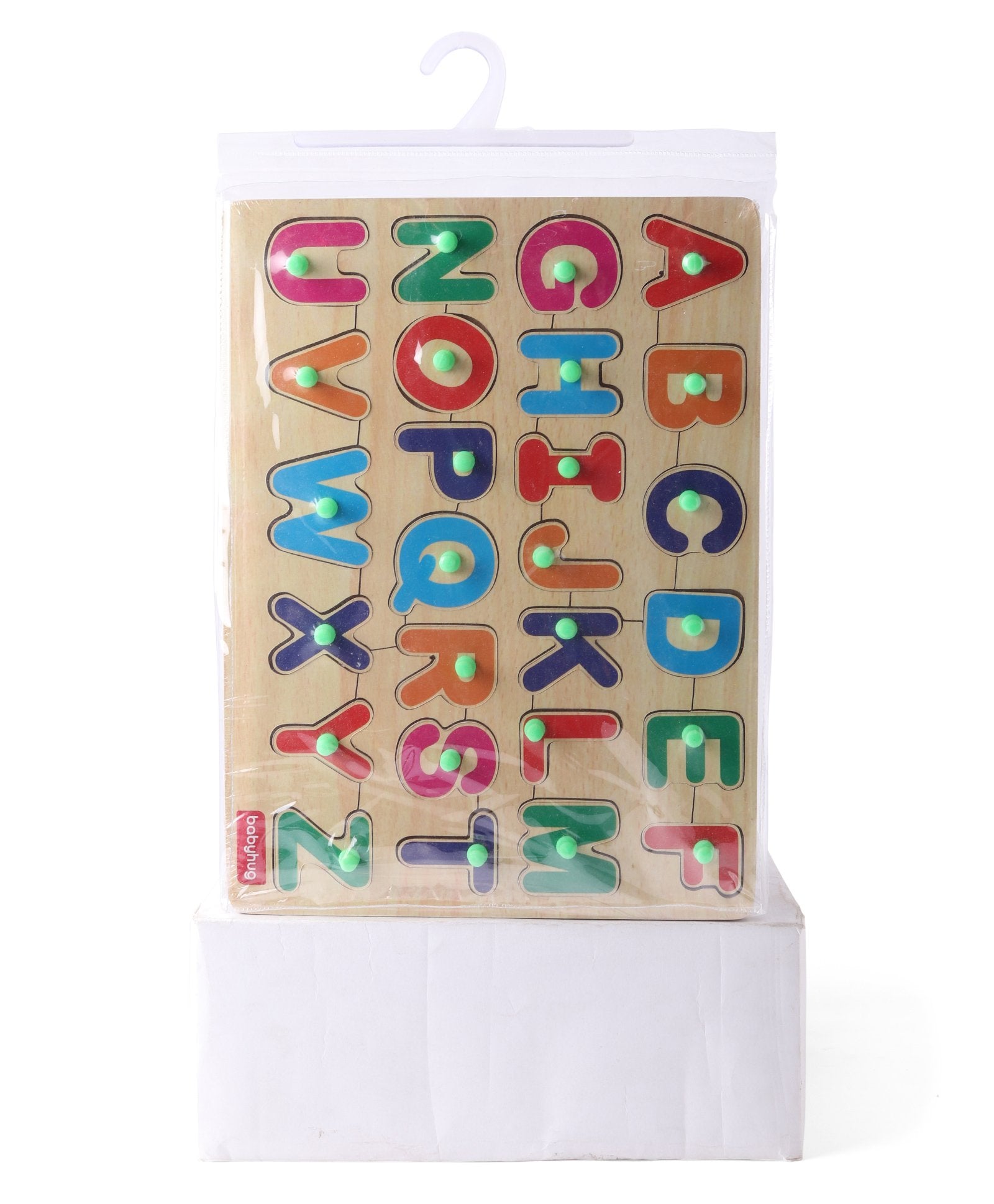 Babyhug Wooden Capital Alphabet Knob and Peg Puzzle Multicolour - 26 Pieces - Image 5