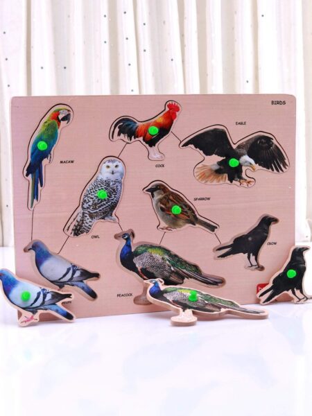 Wooden Birds Puzzle Multicolour - 8 Pieces