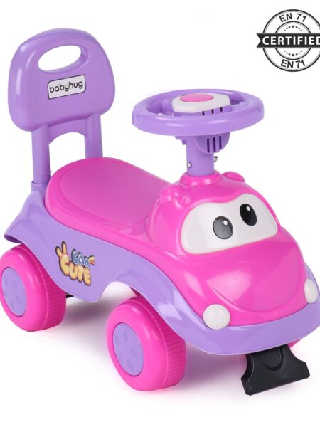 Babyhug Manual Push Ride On With Steering Wheel - Pink Purple