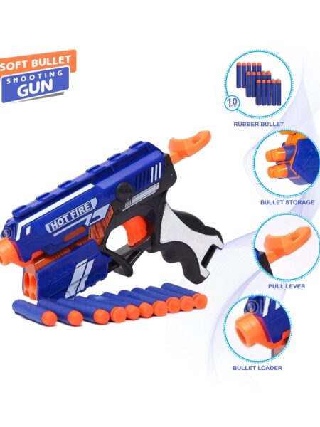 Storm Foam Blaster Gun With Foam Bullets - Blue