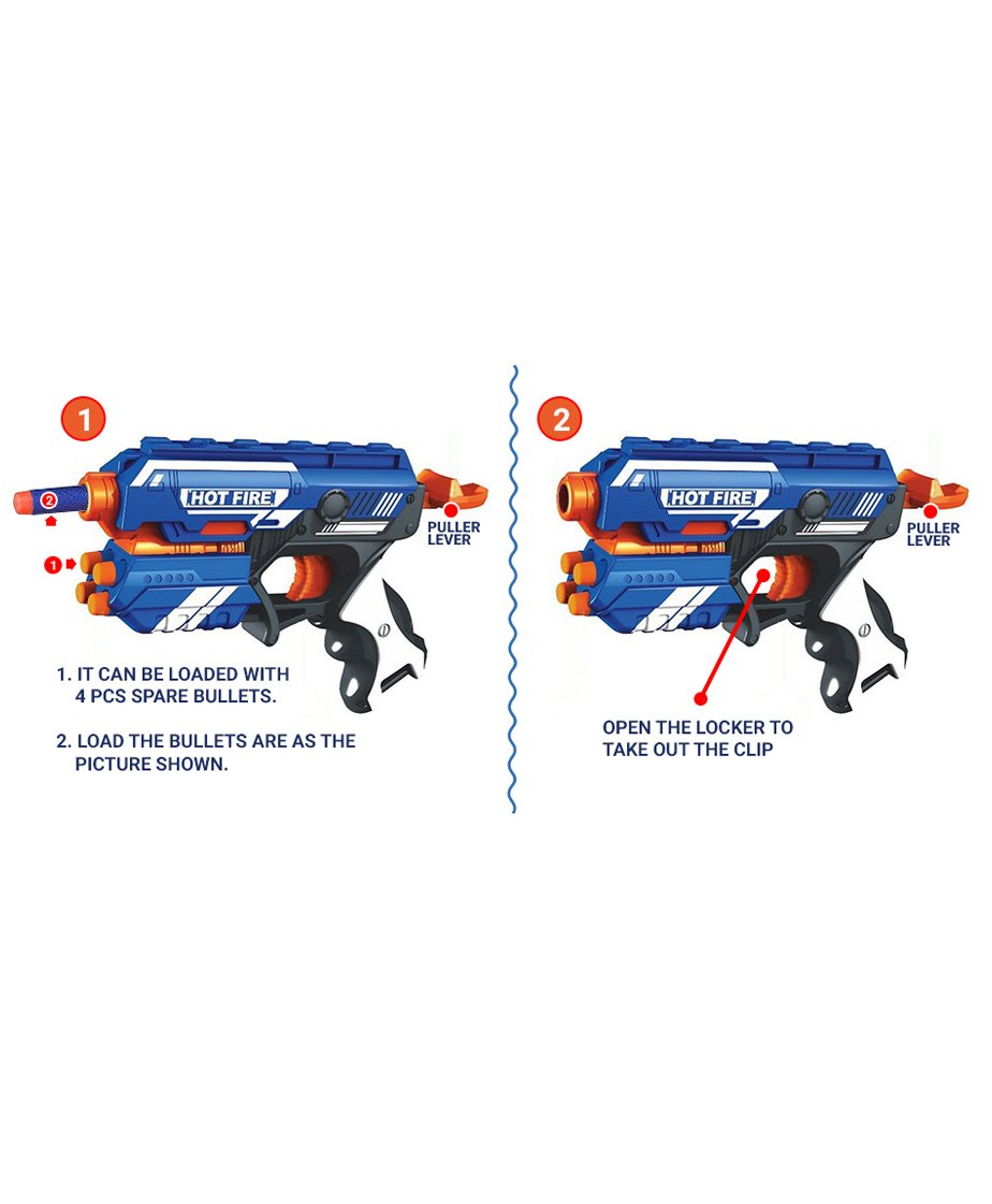 Storm Foam Blaster Gun With Foam Bullets - Blue - Image 7