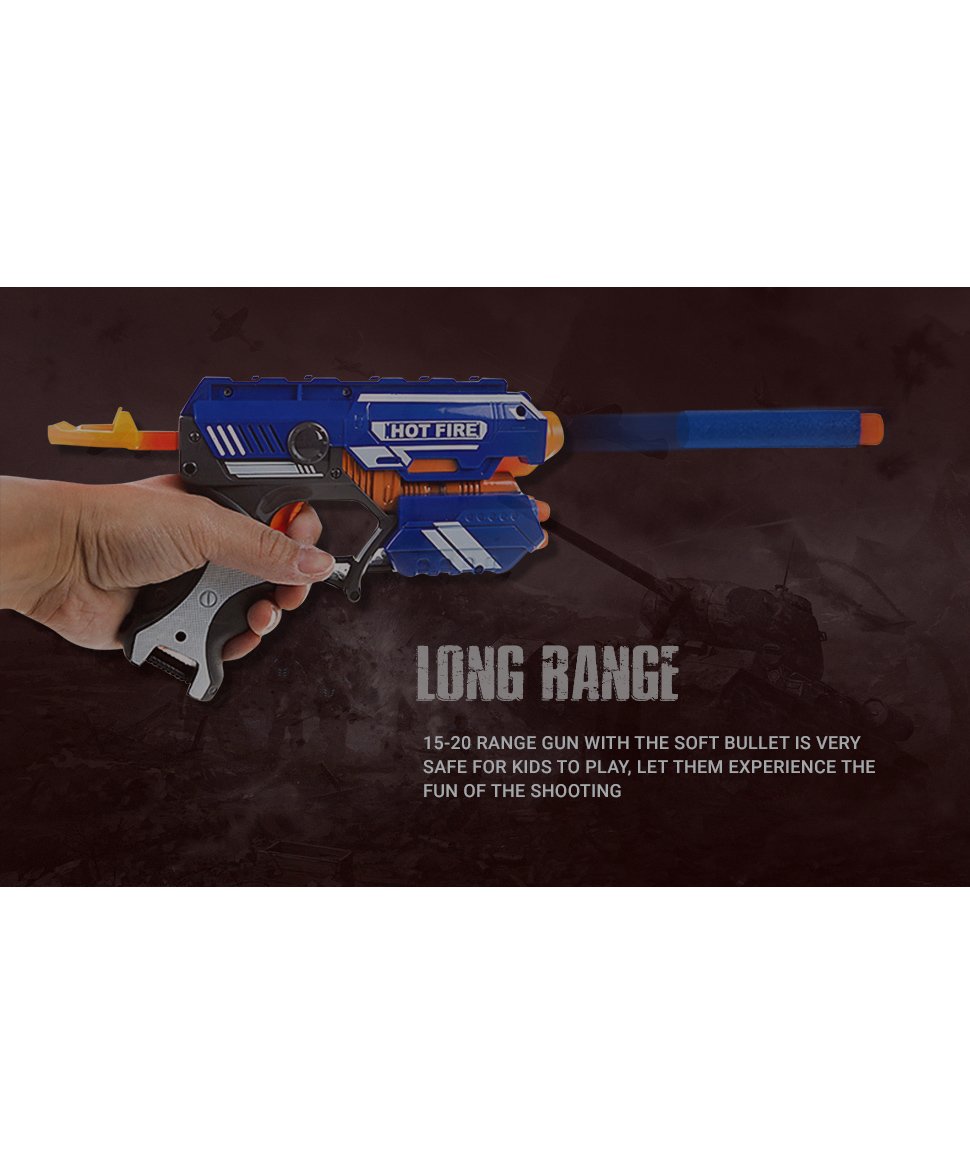 Storm Foam Blaster Gun With Foam Bullets - Blue - Image 8
