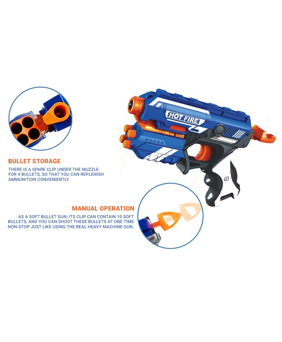 Storm Foam Blaster Gun With Foam Bullets - Blue - Image 9