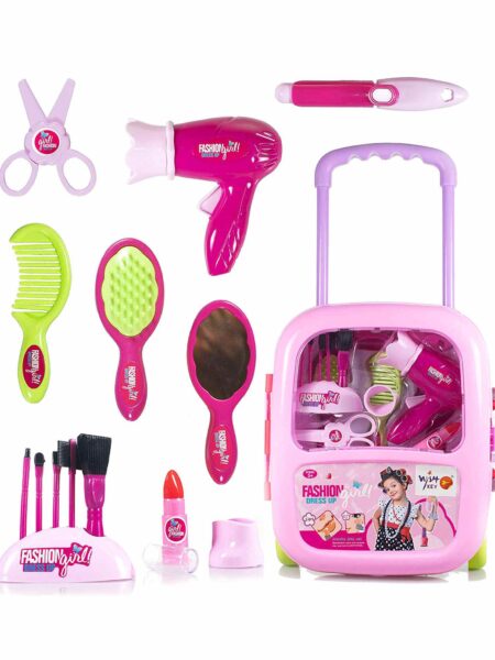 Make Up Case and Cosmetic Set Suitcase - Pink