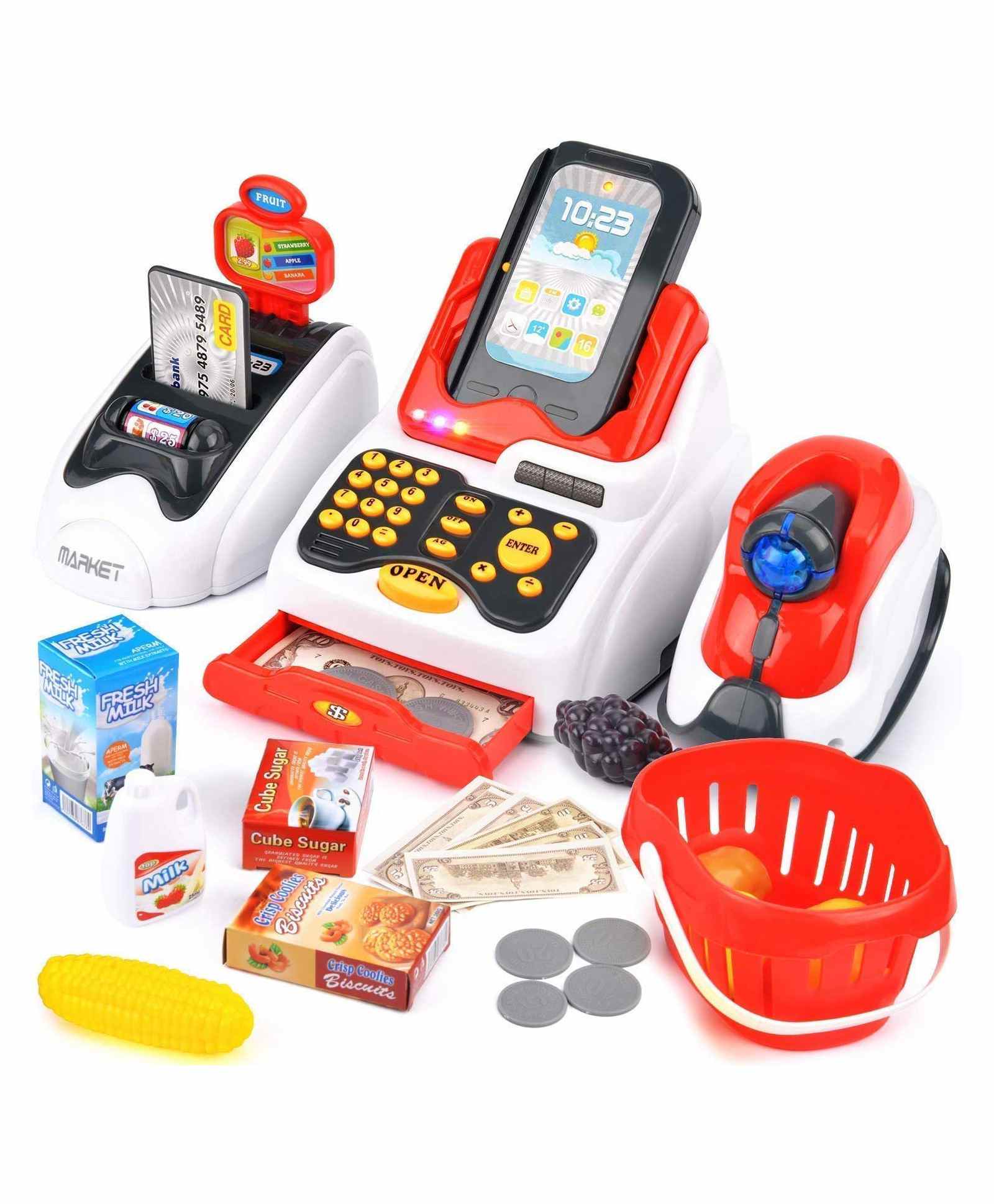 Pretend Play Cash Register Play Set Multicolor - 24 Pieces - Image 2