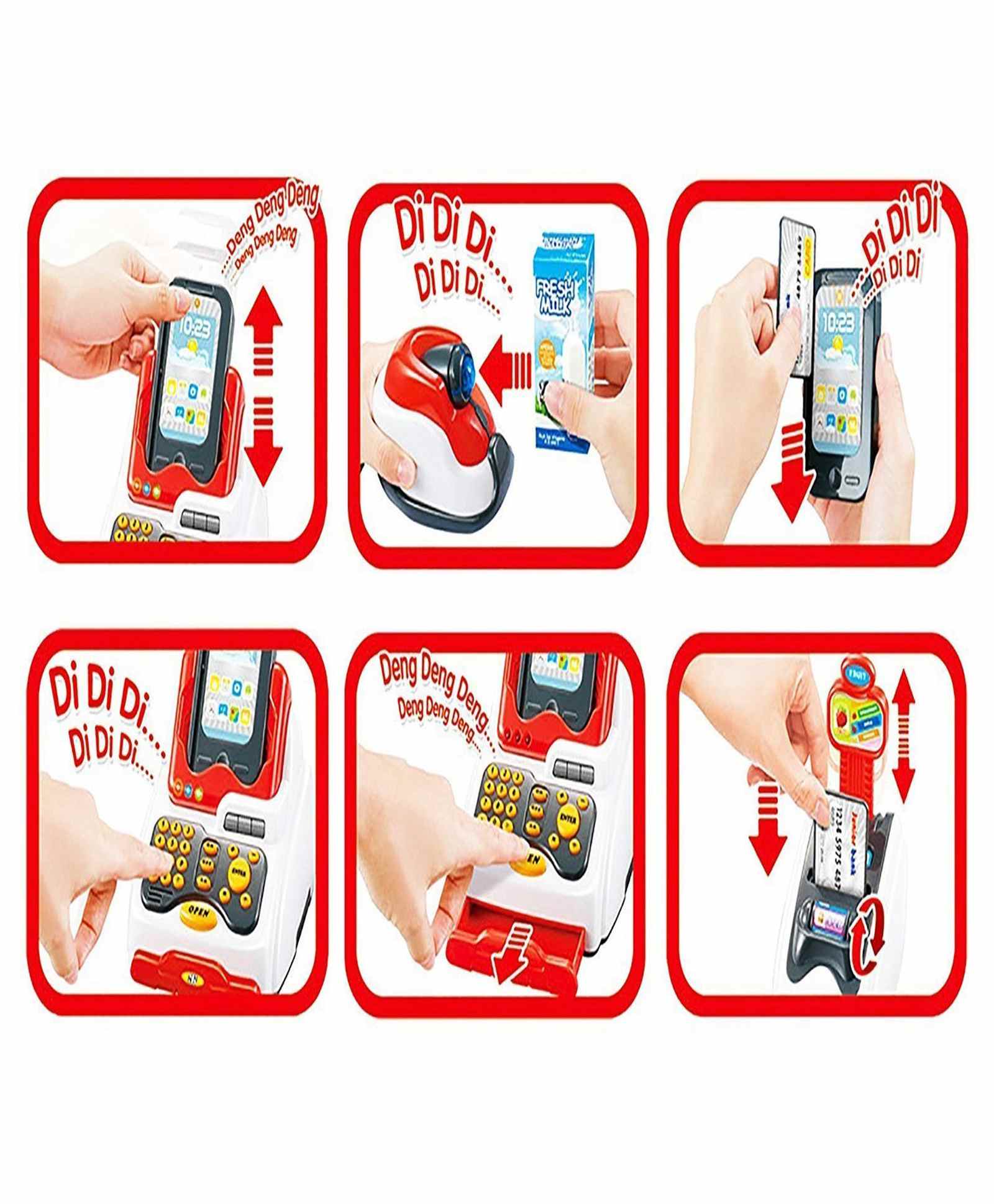 Pretend Play Cash Register Play Set Multicolor - 24 Pieces - Image 9