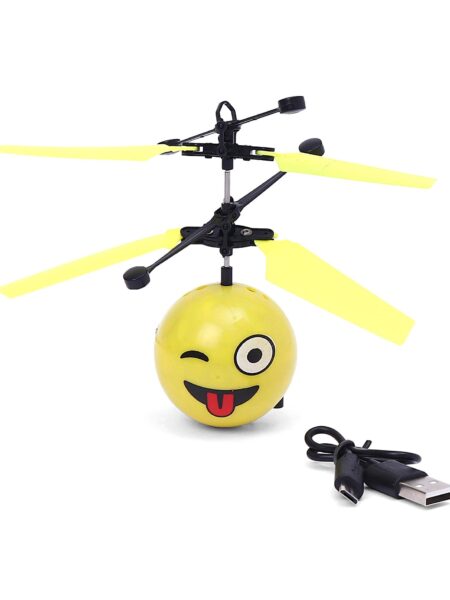 House of Kids Flying Flash Emoji Ball Plane with USB Cable - Yellow