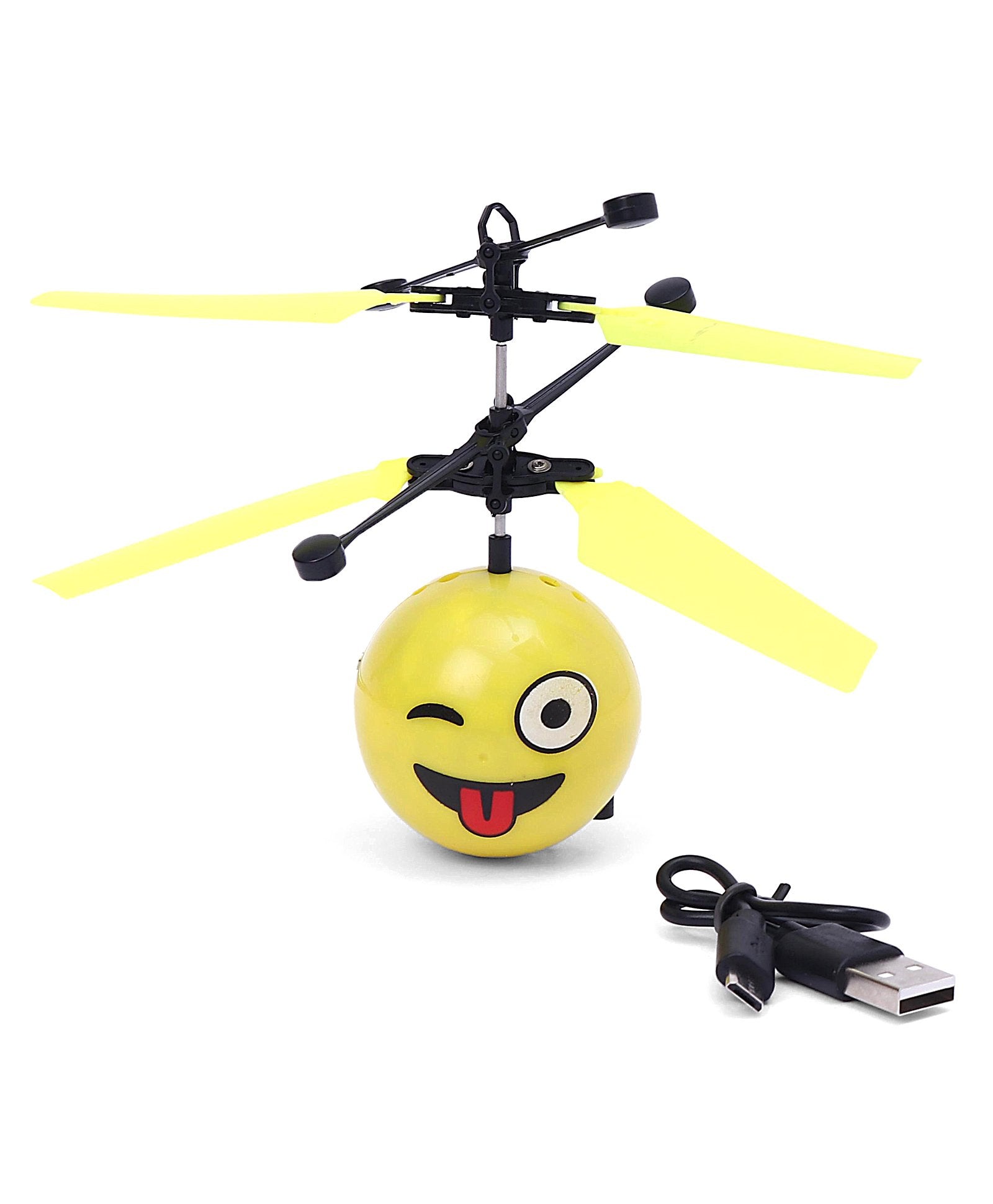 House of Kids Flying Flash Emoji Ball Plane with USB Cable - Yellow