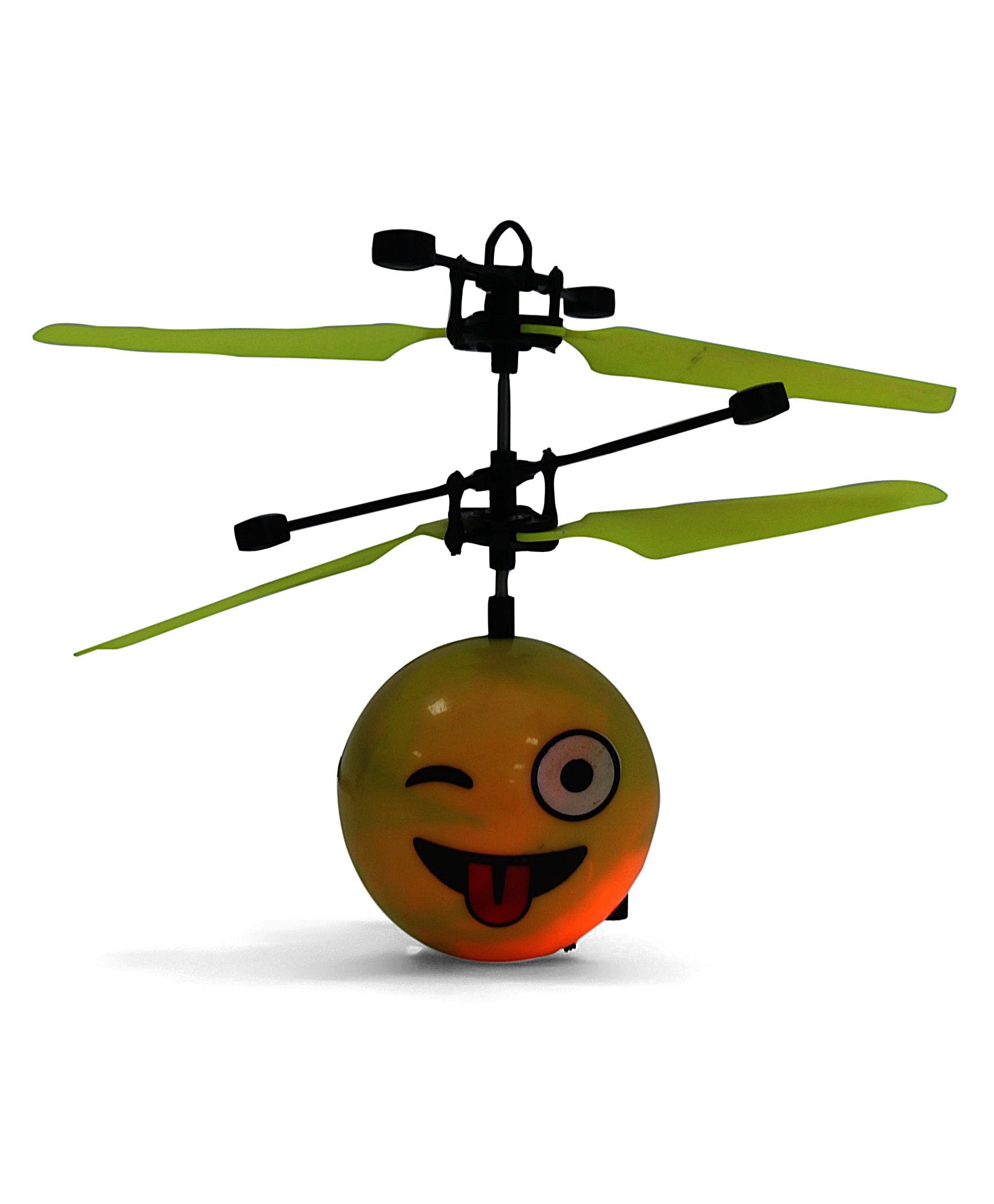House of Kids Flying Flash Emoji Ball Plane with USB Cable - Yellow - Image 2