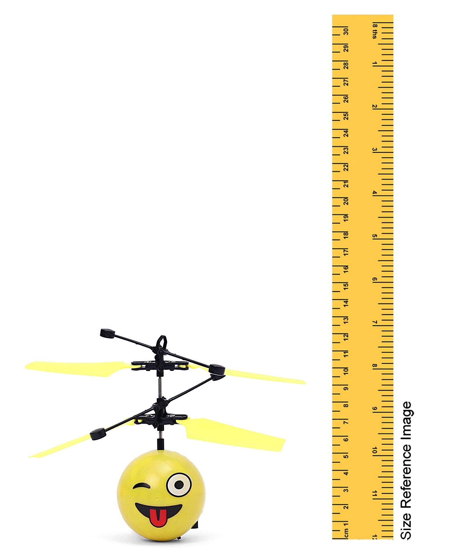 House of Kids Flying Flash Emoji Ball Plane with USB Cable - Yellow - Image 3