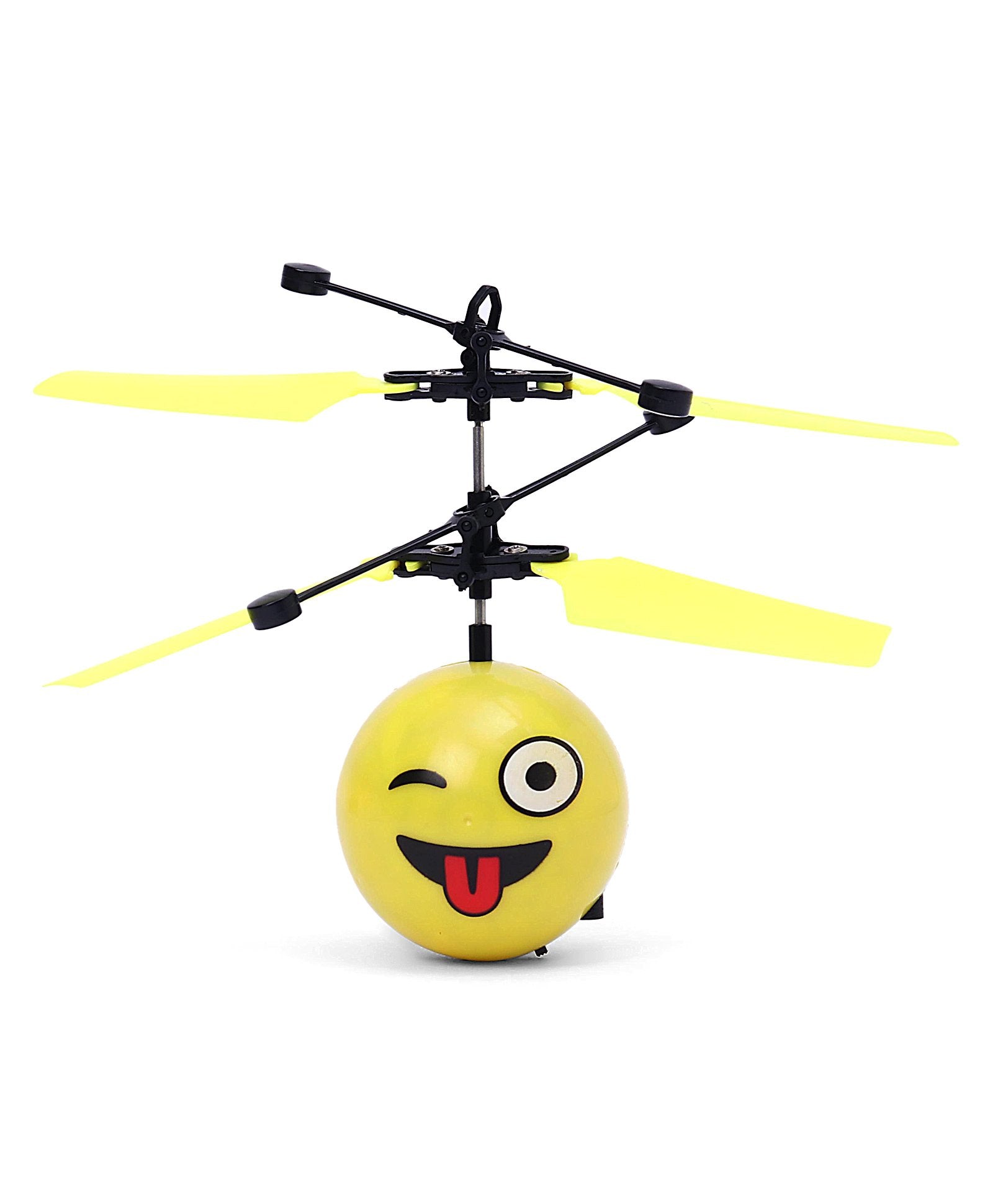 House of Kids Flying Flash Emoji Ball Plane with USB Cable - Yellow - Image 4