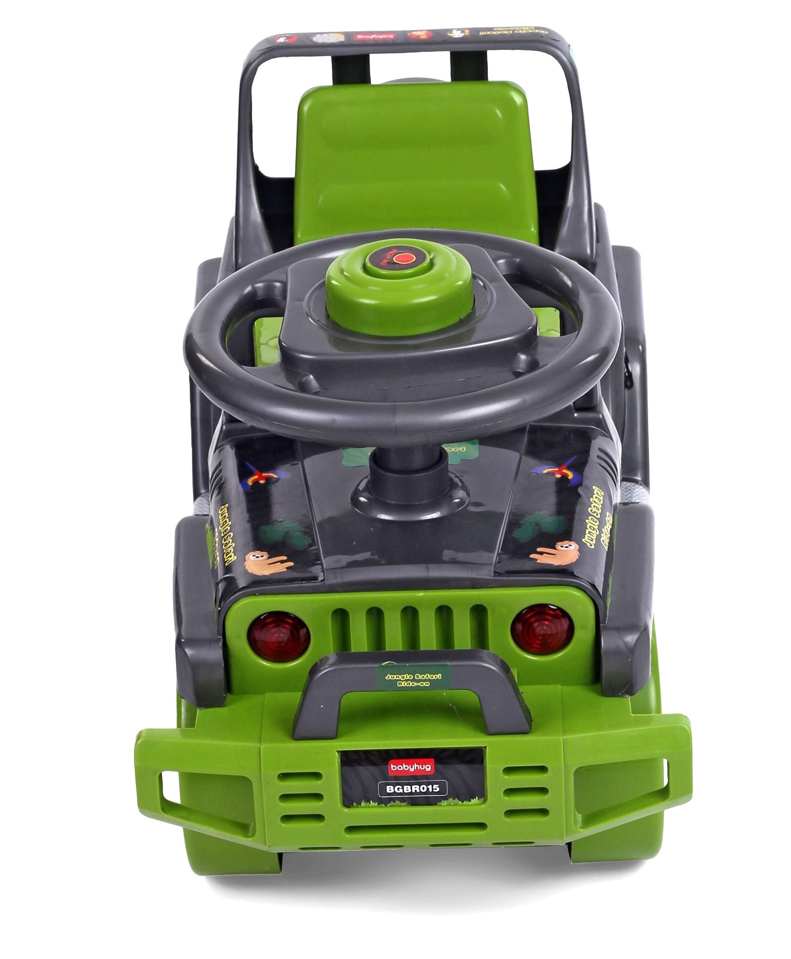 Babyhug Jungle Safari Foot To Floor Ride-On - Grey & Green - Image 4