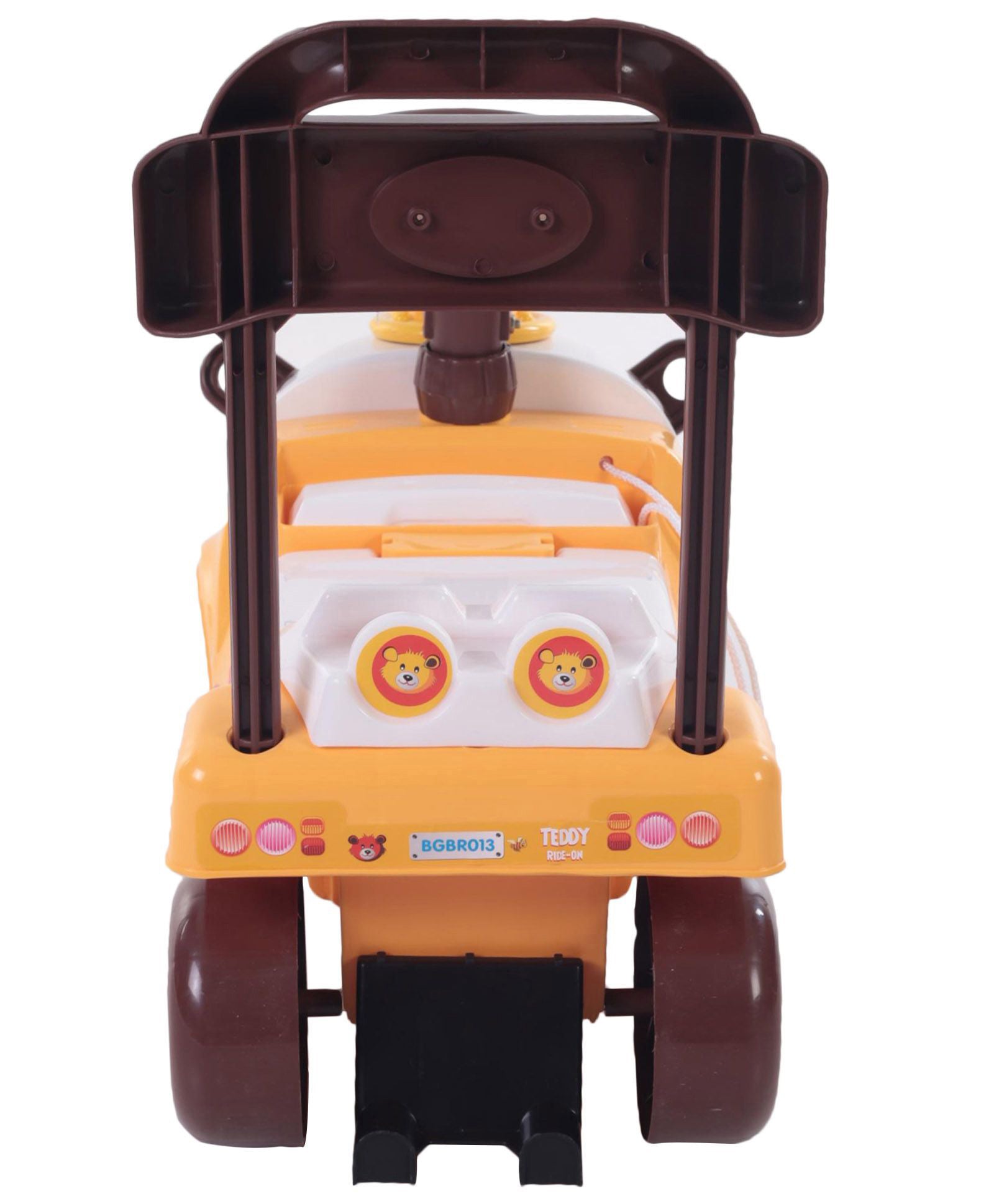 Babyhug Teddy Foot To Floor Ride-On With Steering Wheel & High Backrest - White - Image 4