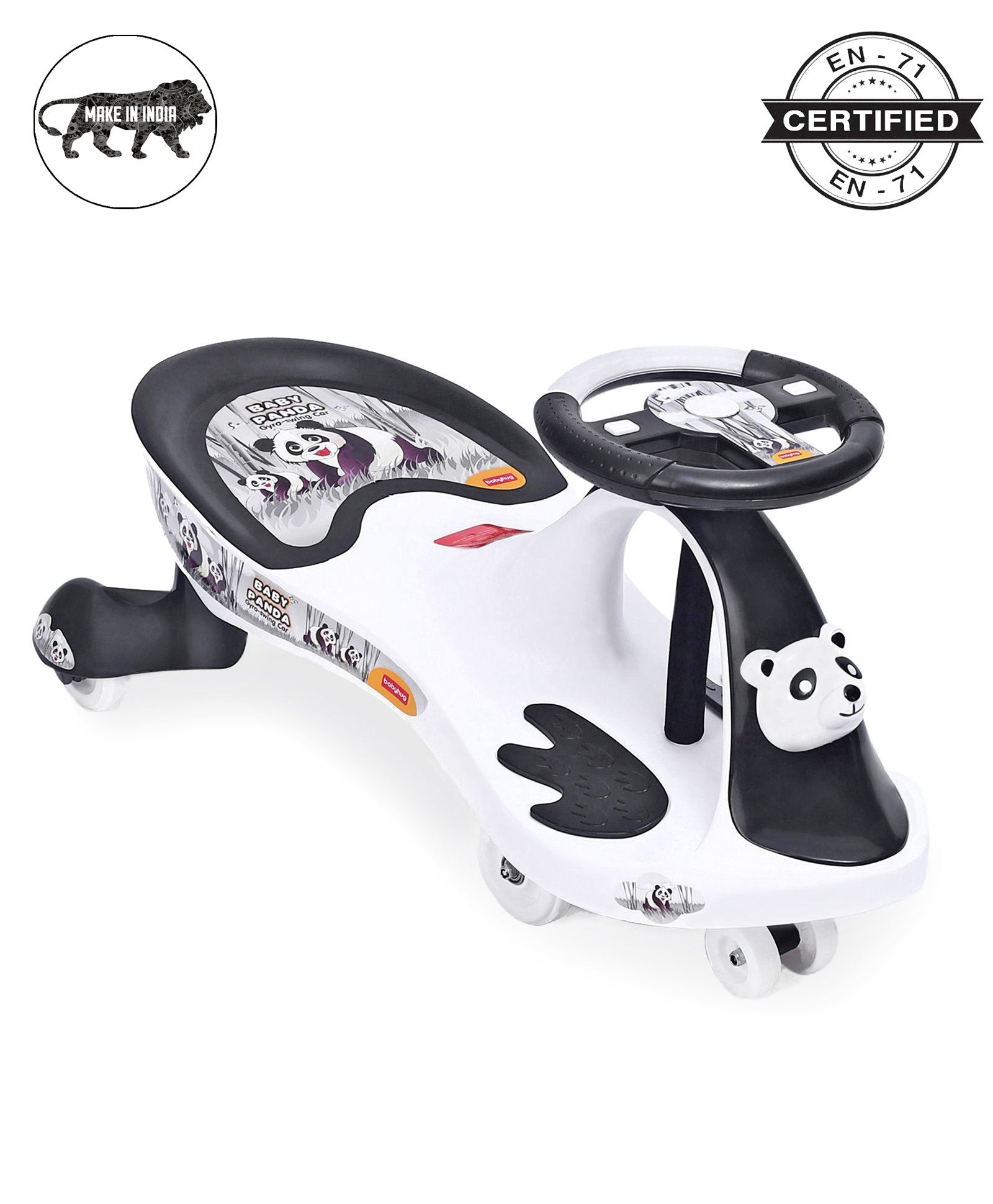 Baby Panda Gyro Swing Car With Steering Wheel - Black & White