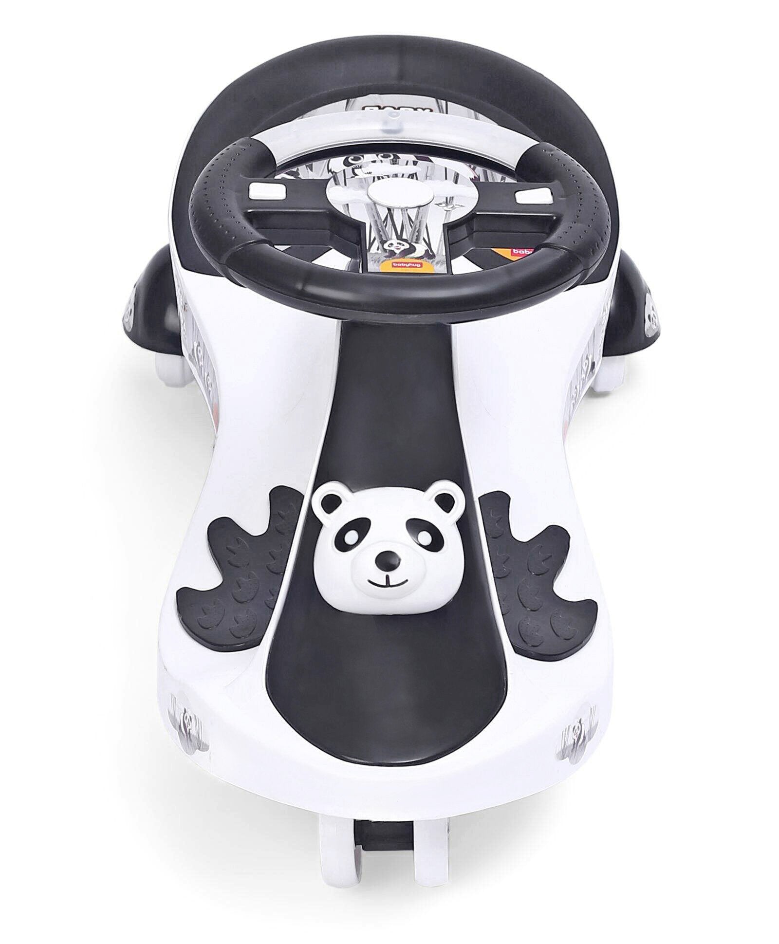 Baby Panda Gyro Swing Car With Steering Wheel - Black & White - Image 3