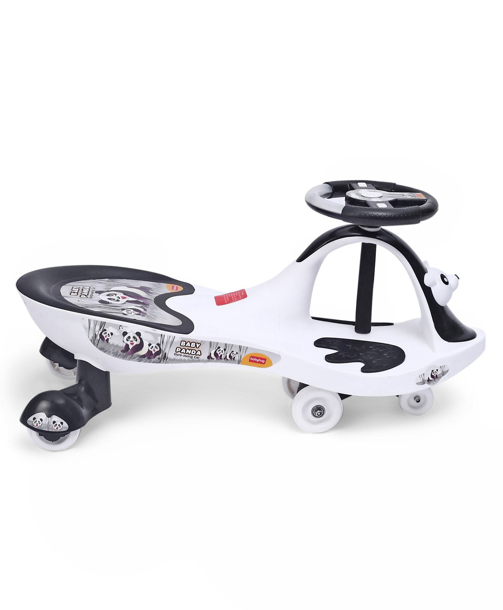 Baby Panda Gyro Swing Car With Steering Wheel - Black & White - Image 4
