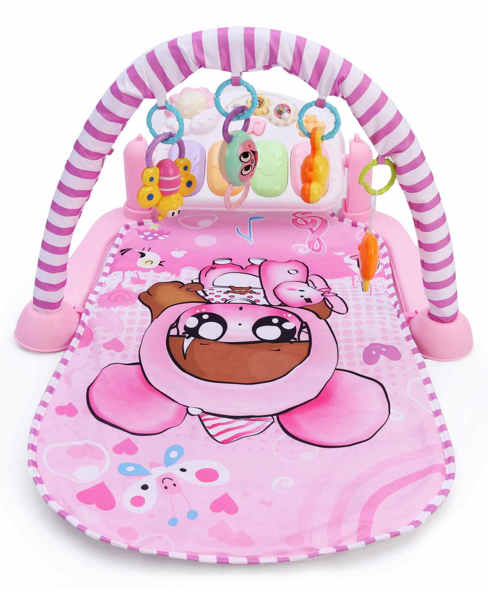Toys 3 in 1 Piano Activity Play Gym with Lights and Music - Pink - Image 2