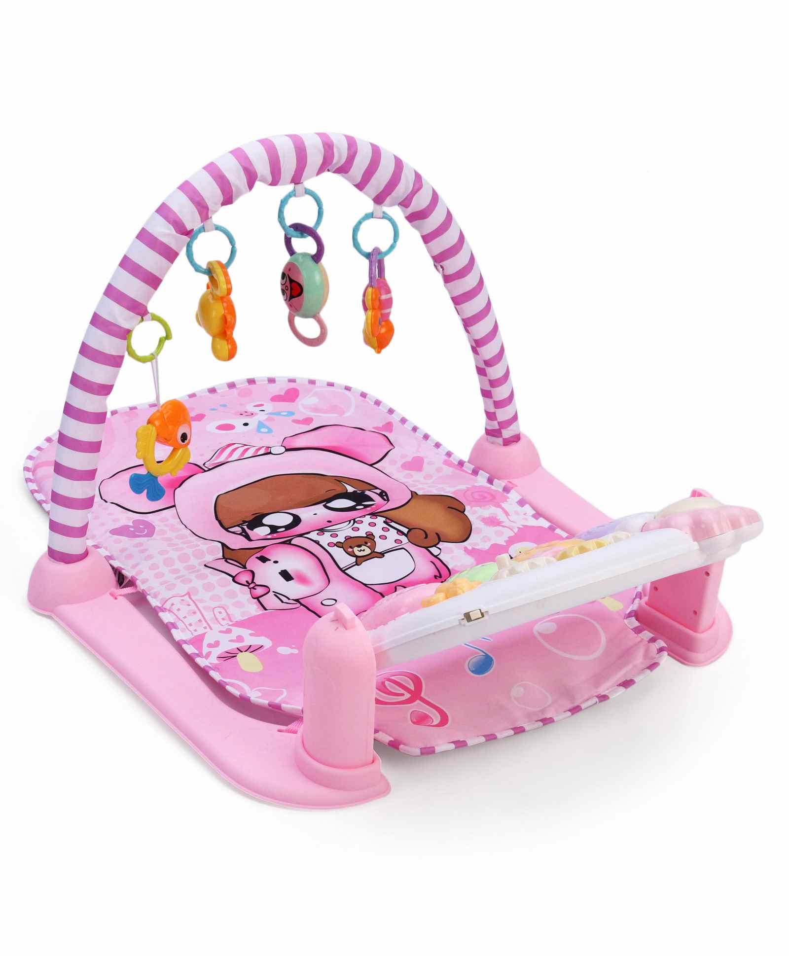 Toys 3 in 1 Piano Activity Play Gym with Lights and Music - Pink - Image 3