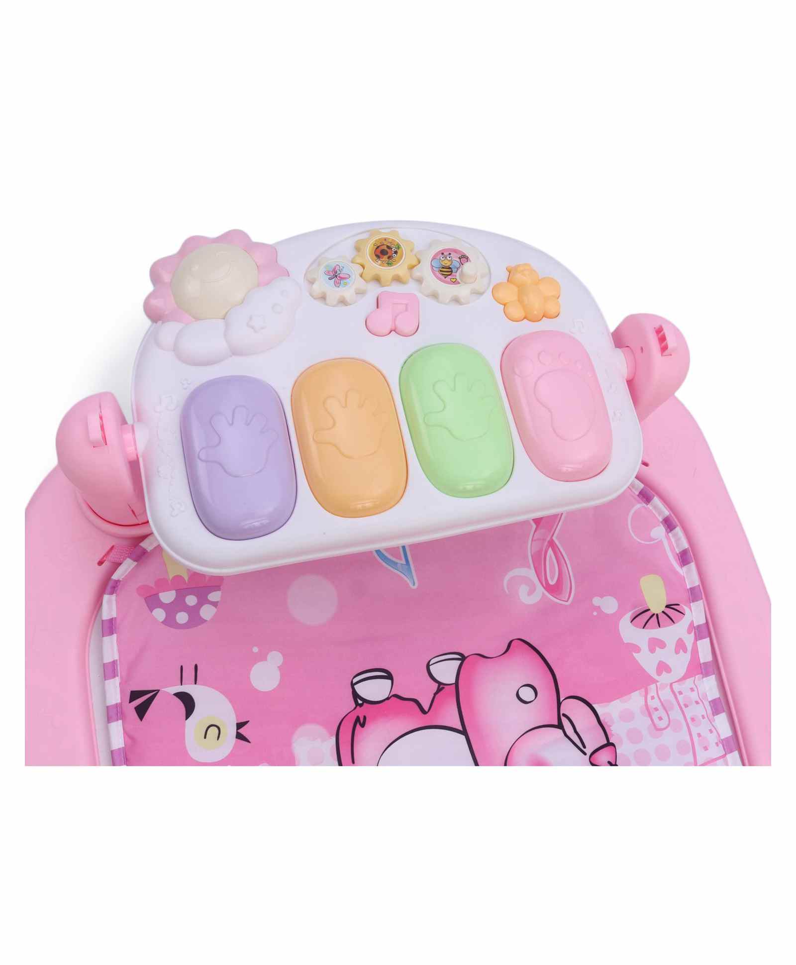 Toys 3 in 1 Piano Activity Play Gym with Lights and Music - Pink - Image 5