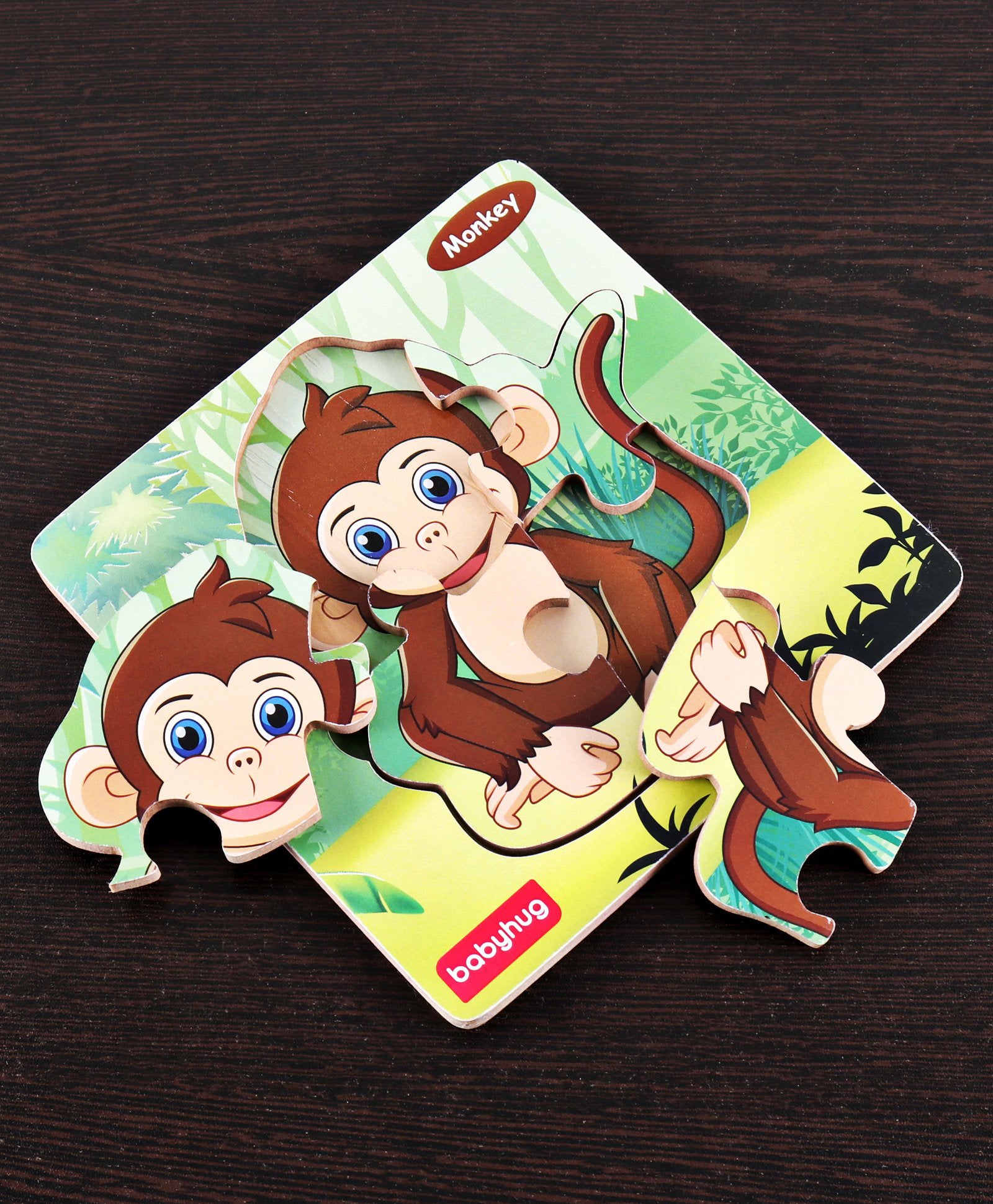 Babyhug Blossoms Wild Animals Wooden Puzzles Set of 5 - 4 Pieces each - Image 6