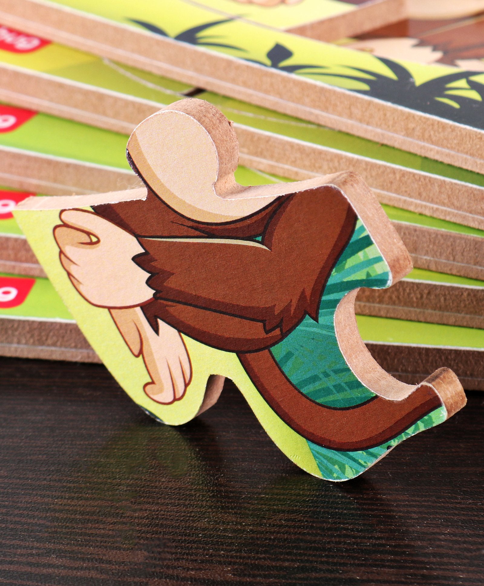 Babyhug Blossoms Wild Animals Wooden Puzzles Set of 5 - 4 Pieces each - Image 7