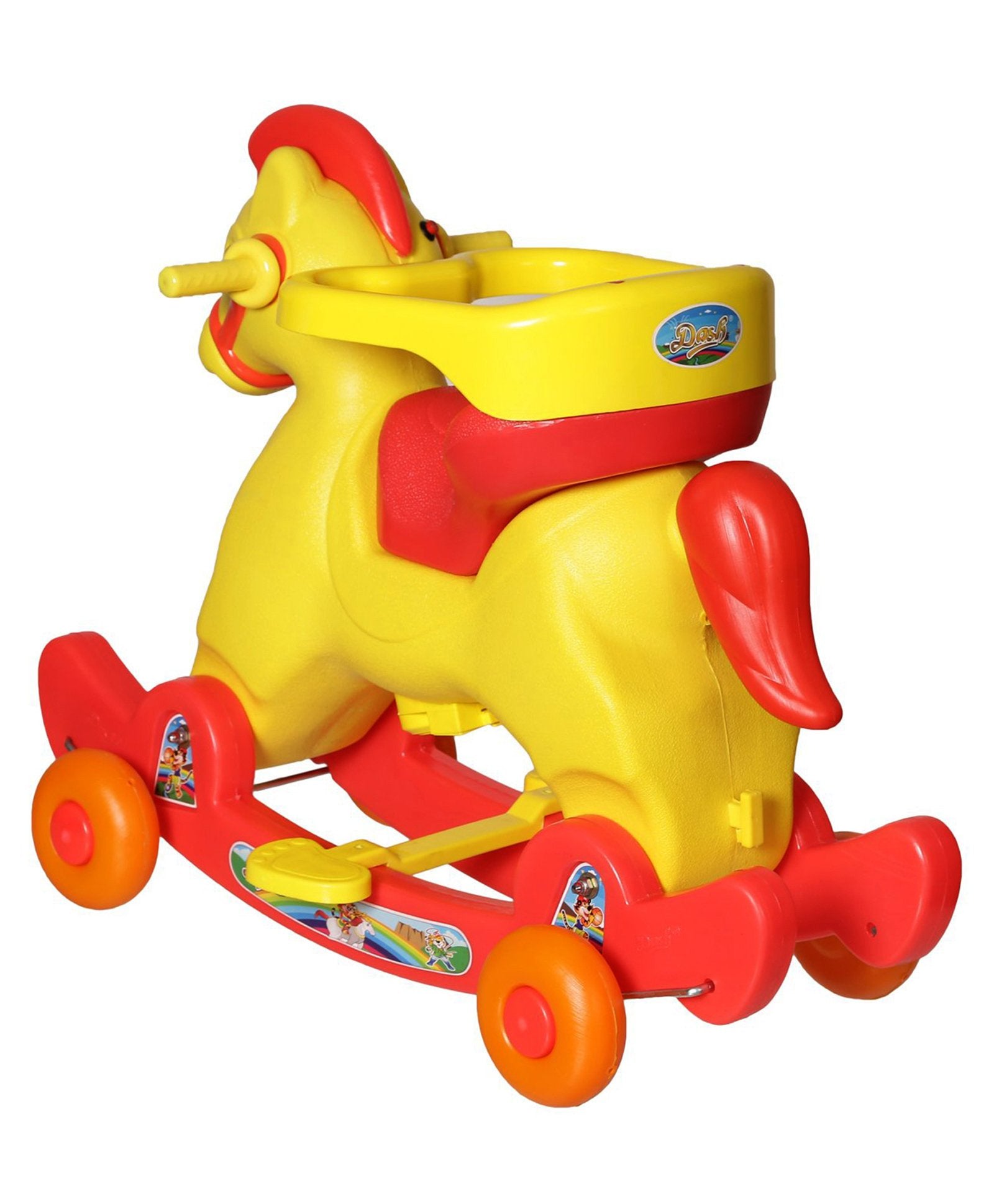 Dash Marshal 2 in 1 Baby Rocker cum Ride On - Yellow Red - Image 4