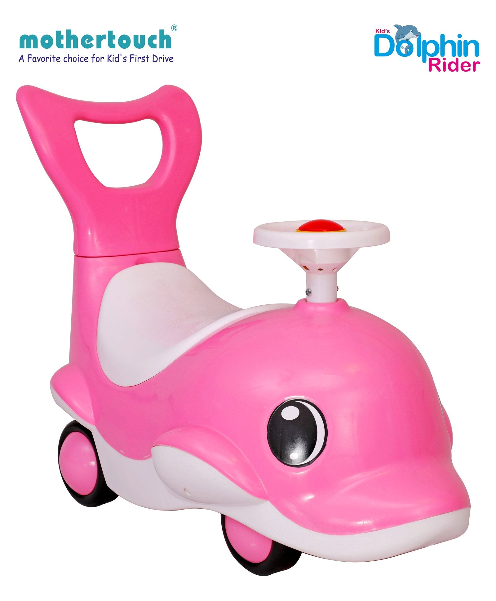 Mothertouch Dolphin Rider Manual Push Ride On - Pink - Image 2
