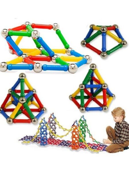 Magnetic Building Blocks Educational Toy Multicolor - 157 Pieces