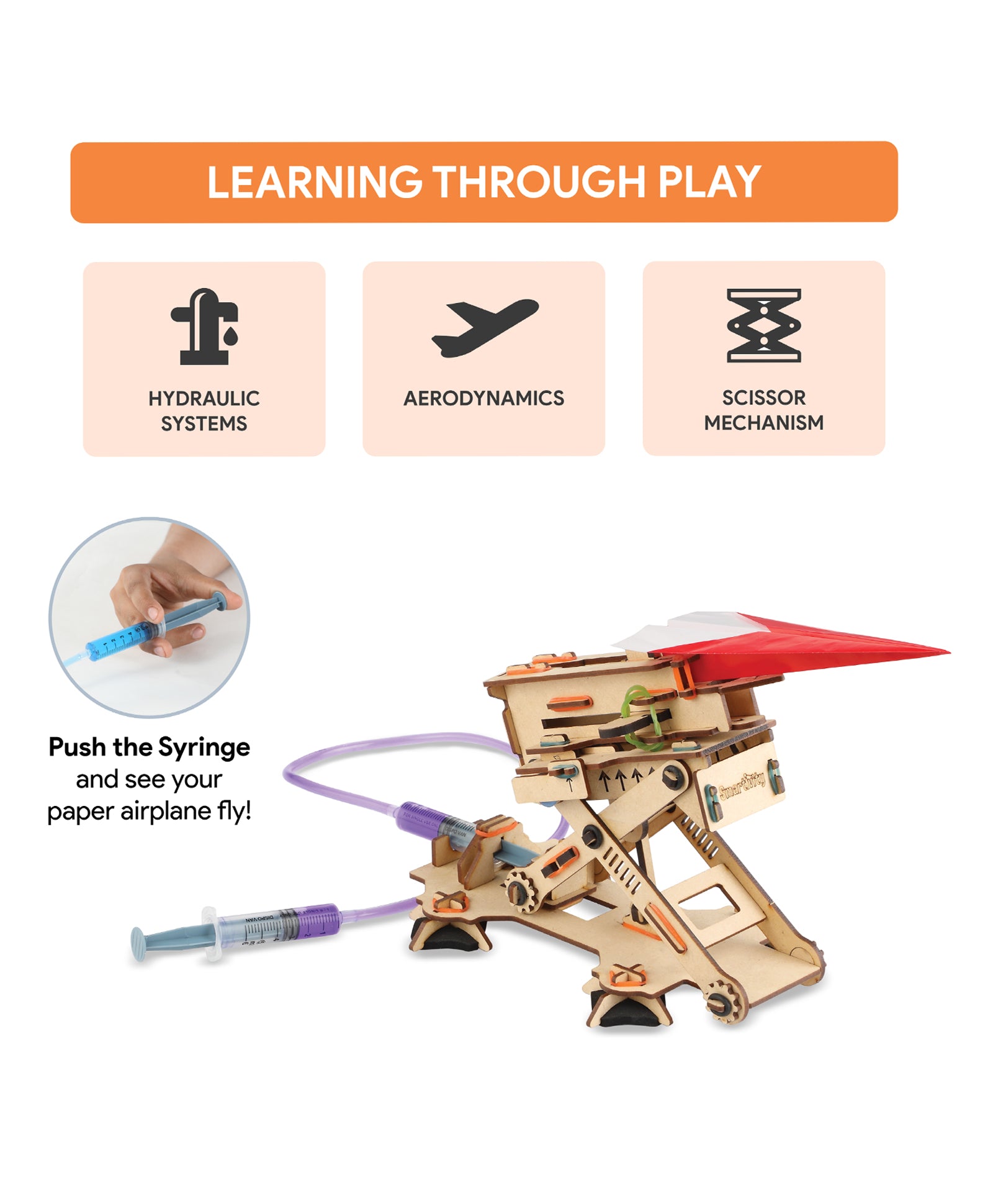 Hydraulic Plane Launcher Stem Steam Educational DIY Building Construction Activity Kit - Multicolor - Image 2