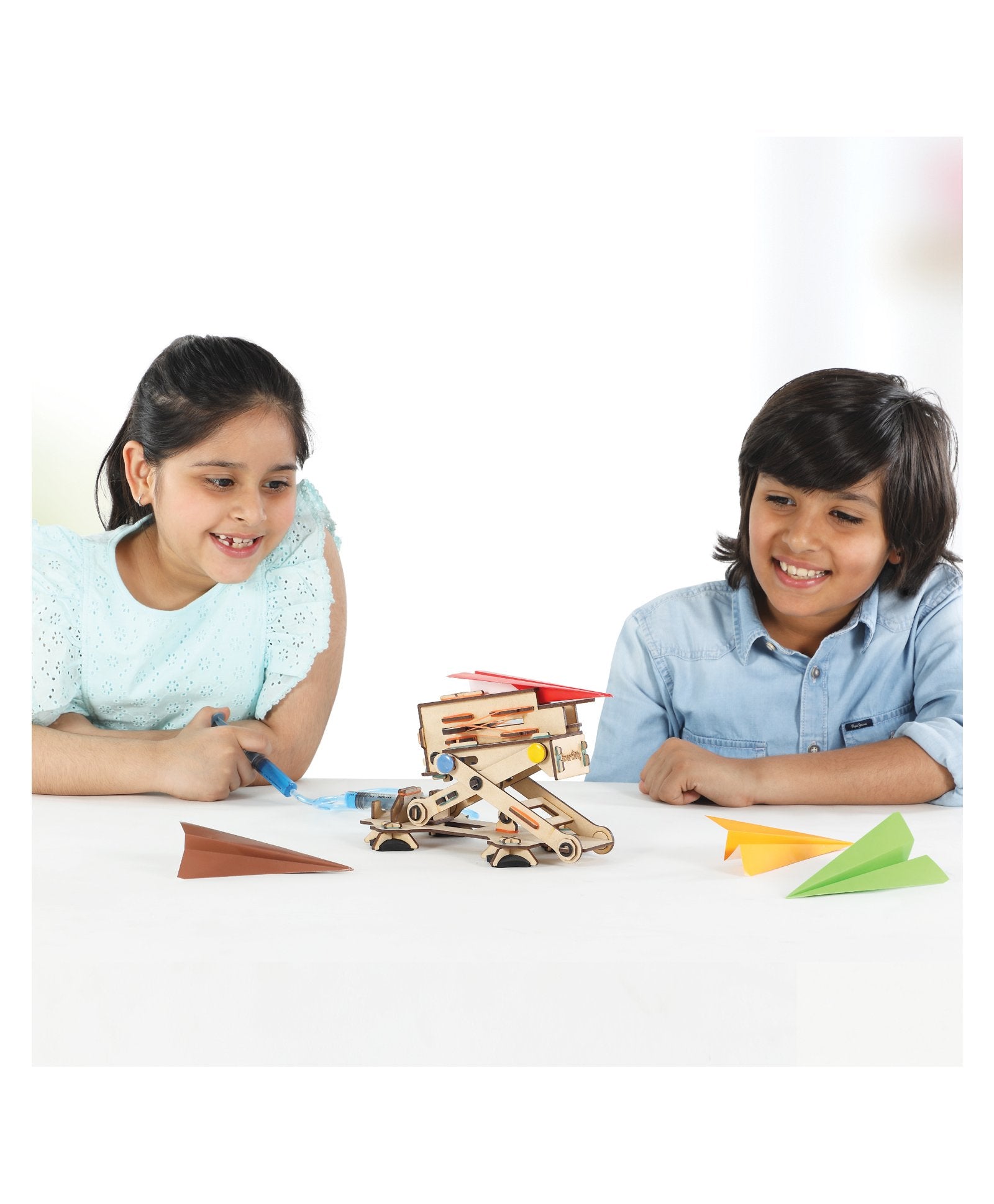 Hydraulic Plane Launcher Stem Steam Educational DIY Building Construction Activity Kit - Multicolor - Image 5