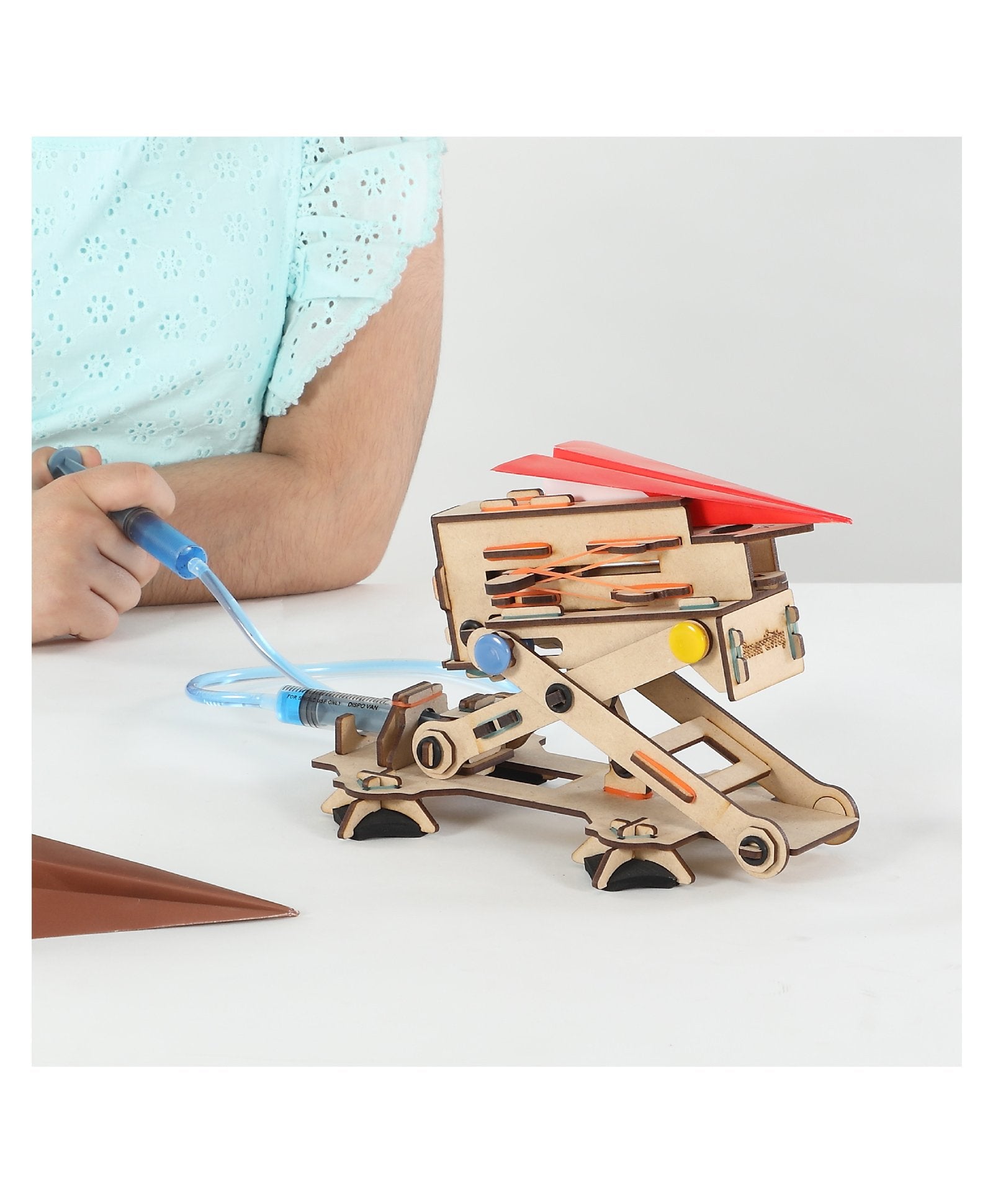 Hydraulic Plane Launcher Stem Steam Educational DIY Building Construction Activity Kit - Multicolor - Image 6