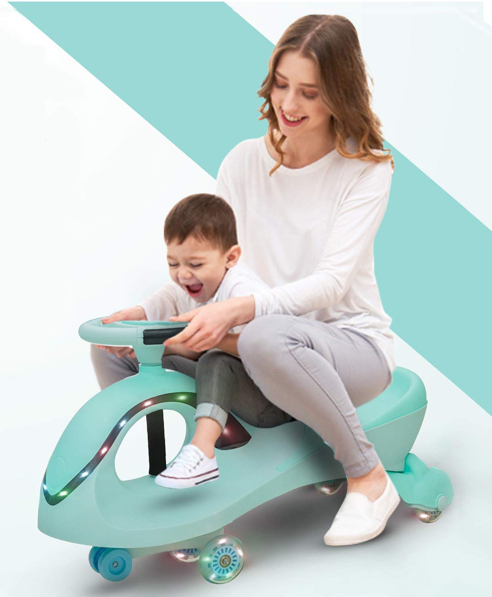 Roadmaster Swing Car With Light and Music - Green