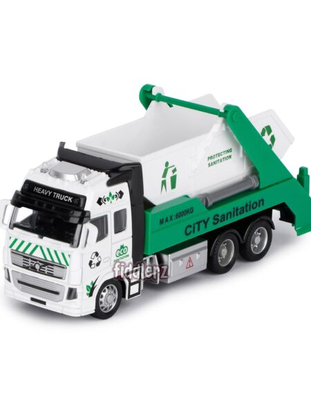 Fiddlerz Pull Back Sanitation Toy Truck - White