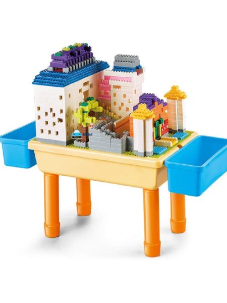 FunBlast DIY Building Blocks Toy With Table & Baseplate Multicolor - 1000+ Pieces