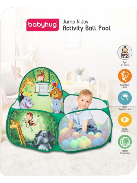 Jump N Joy Jungle Theme Activity Ball Pool - 50 Balls