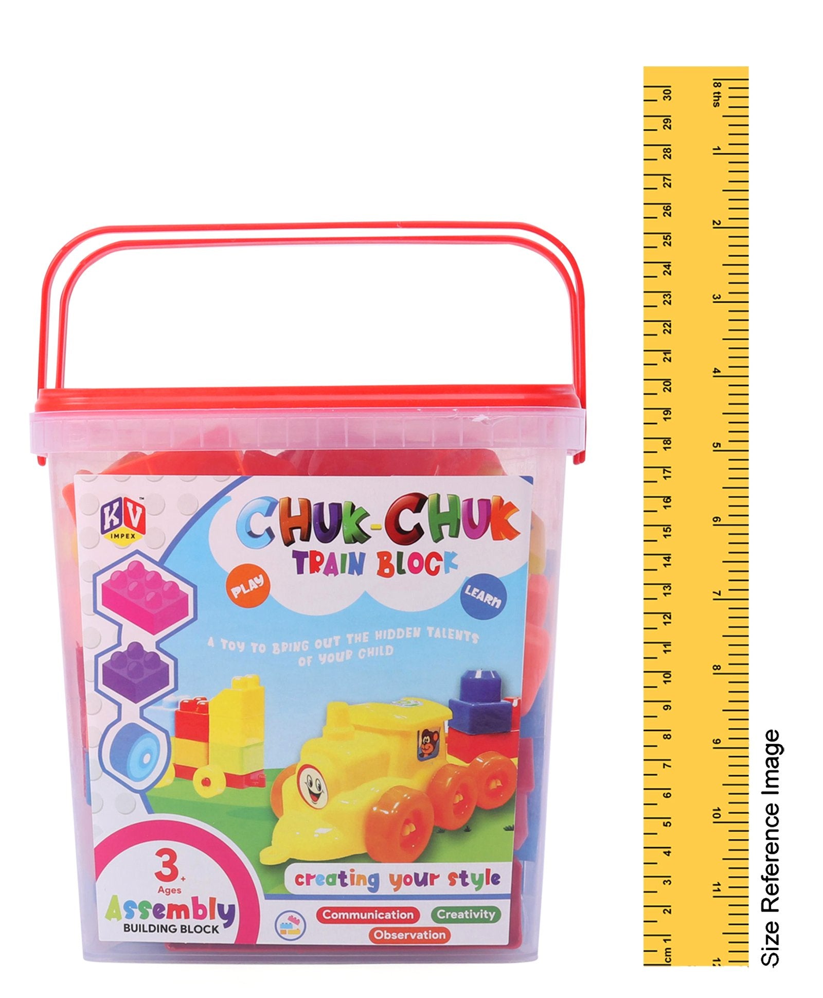 Vijaya Impex Big Size Train Blocks Multicolor - 64 Pieces - Image 3