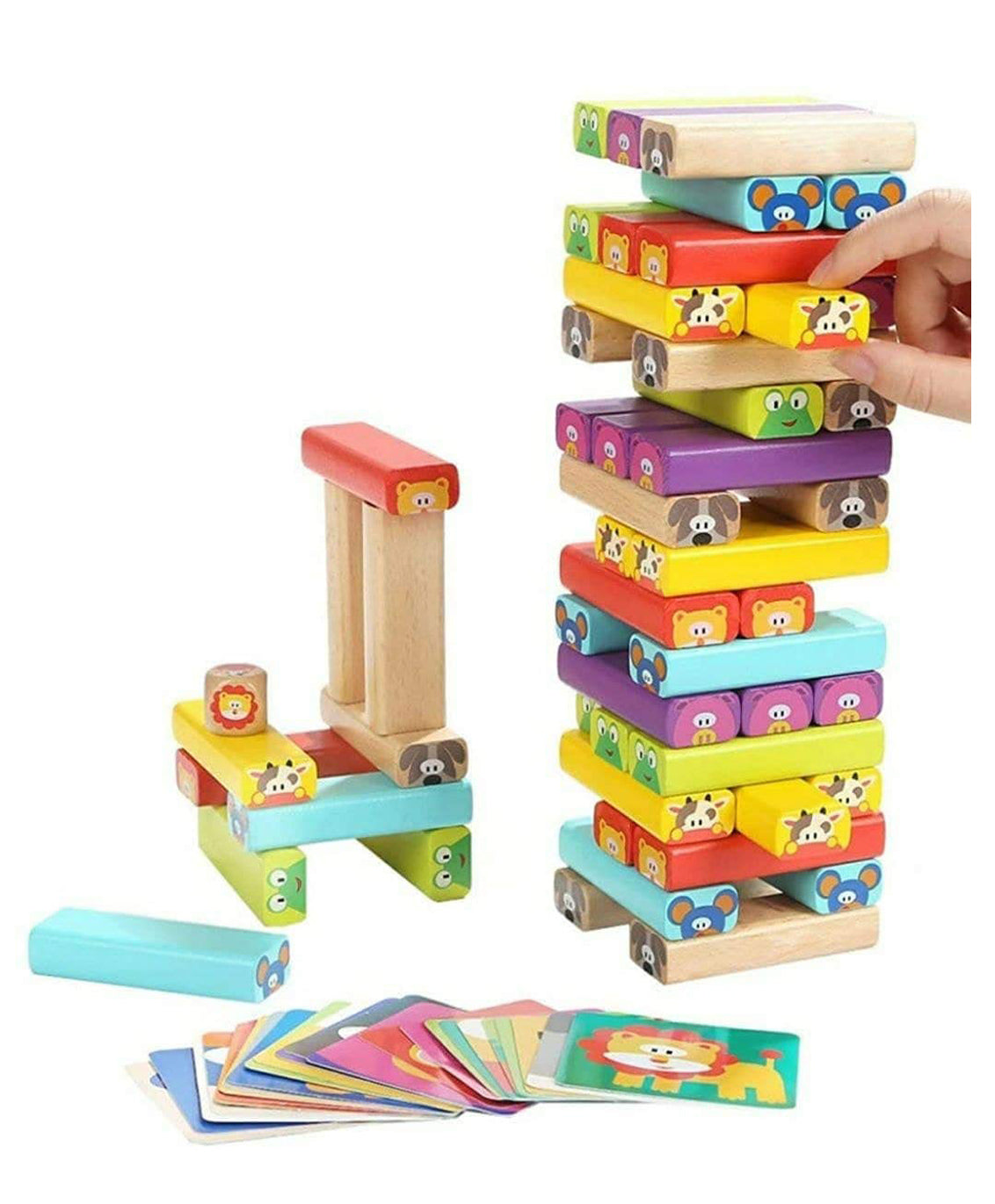 Classic Animal Wooden Blocks Game Multicolor - 54 Pieces - Image 3