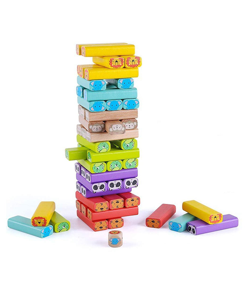 Classic Animal Wooden Blocks Game Multicolor - 54 Pieces - Image 4