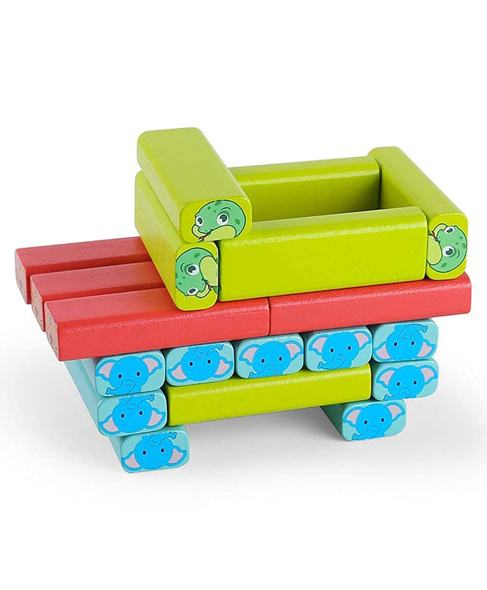 Classic Animal Wooden Blocks Game Multicolor - 54 Pieces - Image 6