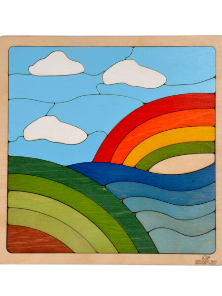 Rainbow Puzzle Wooden Board Puzzle Multicolor - 25 Pieces